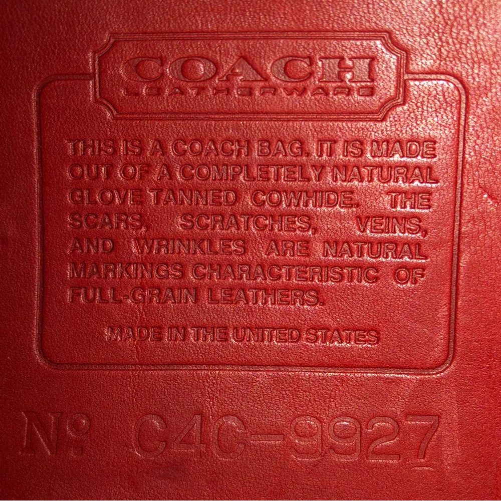 Vintage COACH Willis Red Glove Tanned Top Handle Crossbody Bag 9927 USA COA - Picture 5 of 17